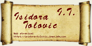 Isidora Tolović vizit kartica